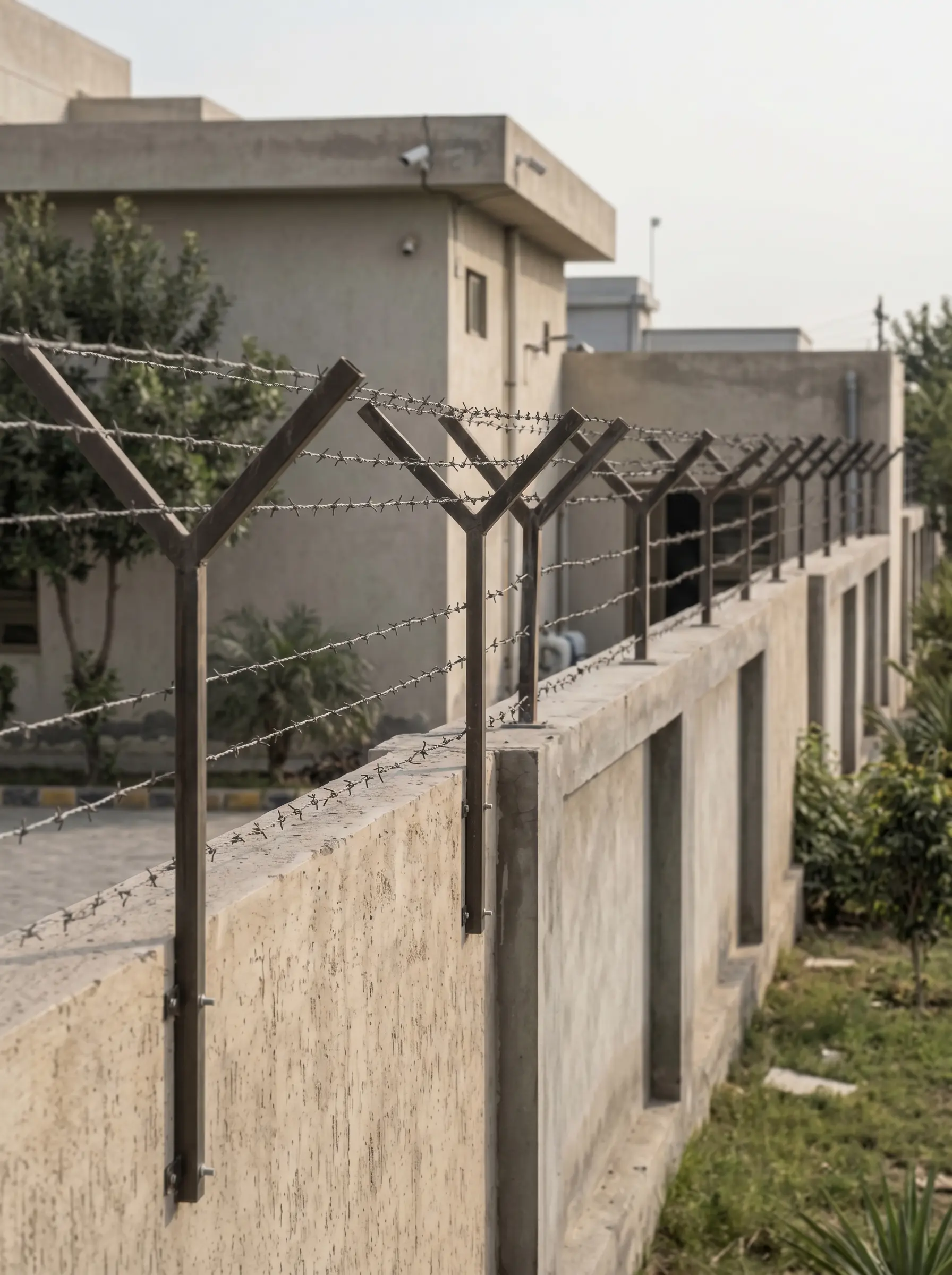 Barbed wire security boundary