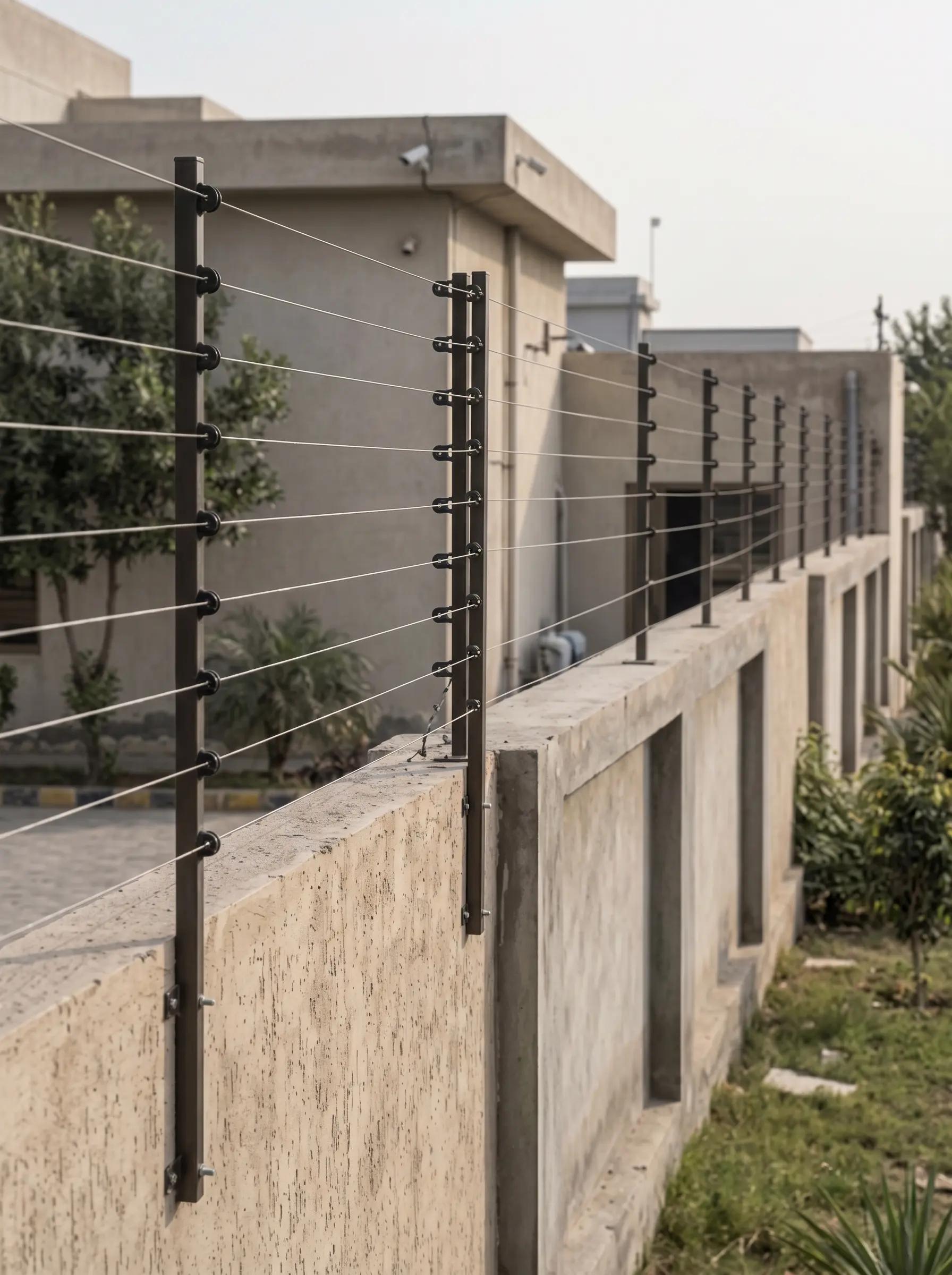 Electric fencing perimeter installation