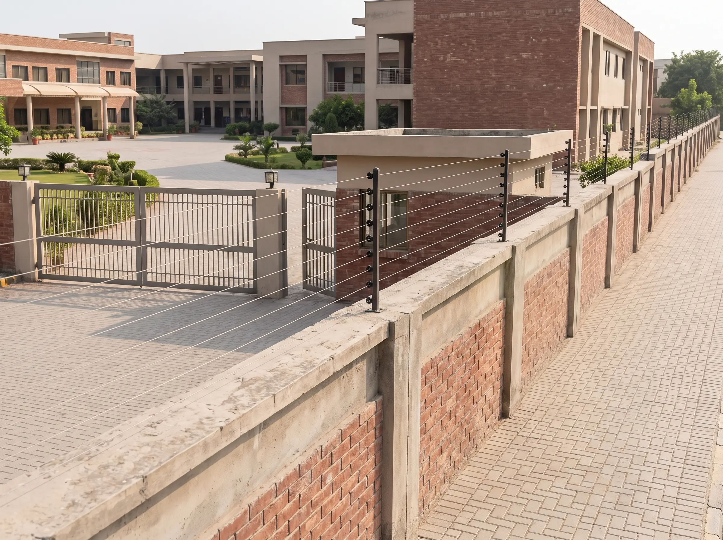 School perimeter planning around buildings and access points
