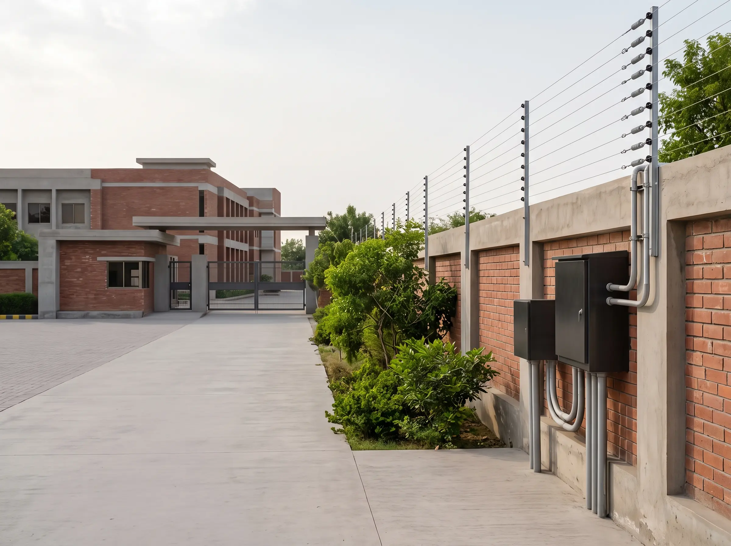Core Shield team and installation on a school electric fencing project