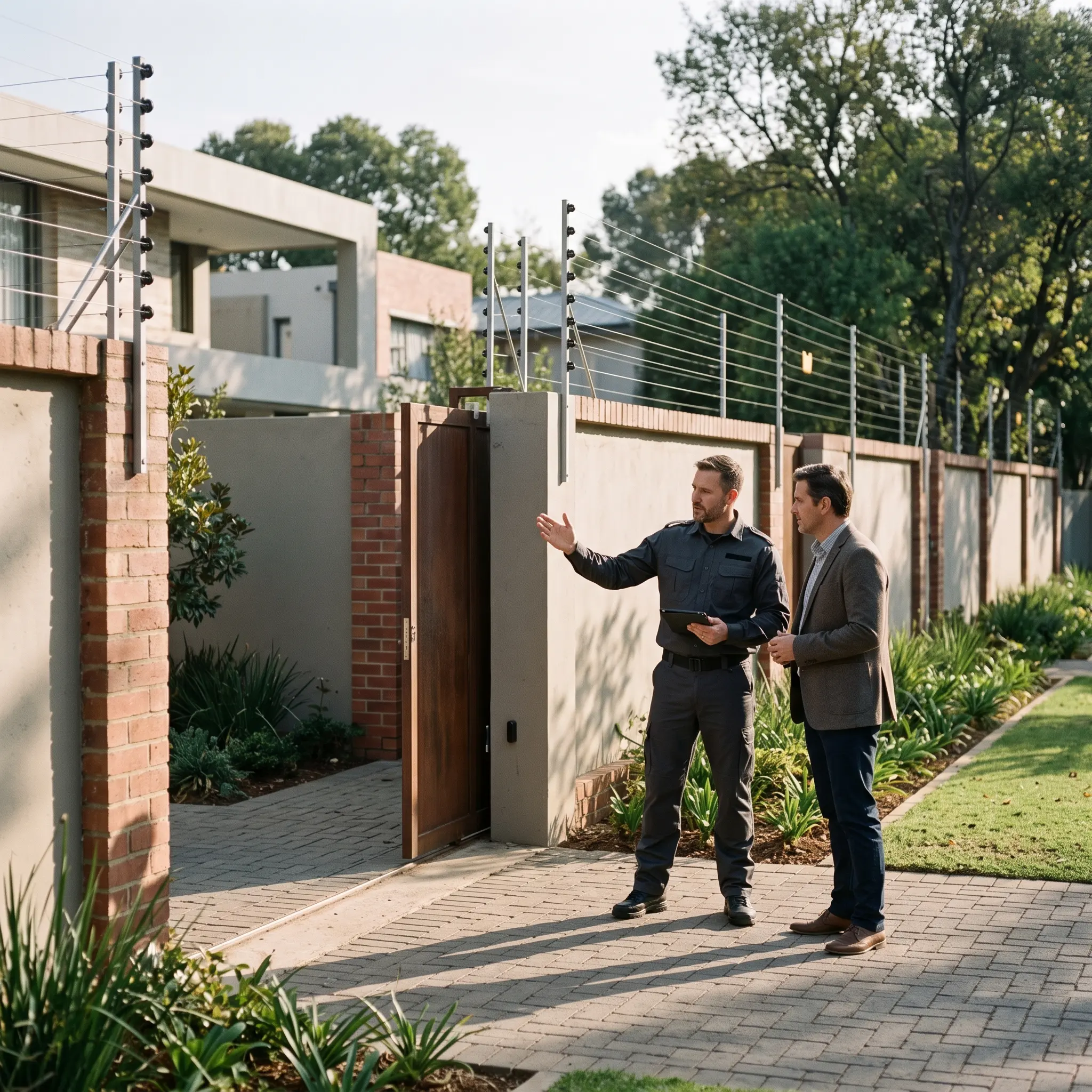 Core Shield team and installation on a residential electric fencing project
