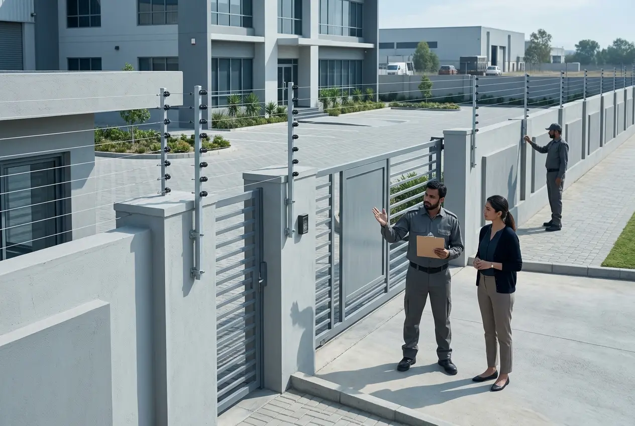 Core Shield team and installation on a commercial electric fencing project