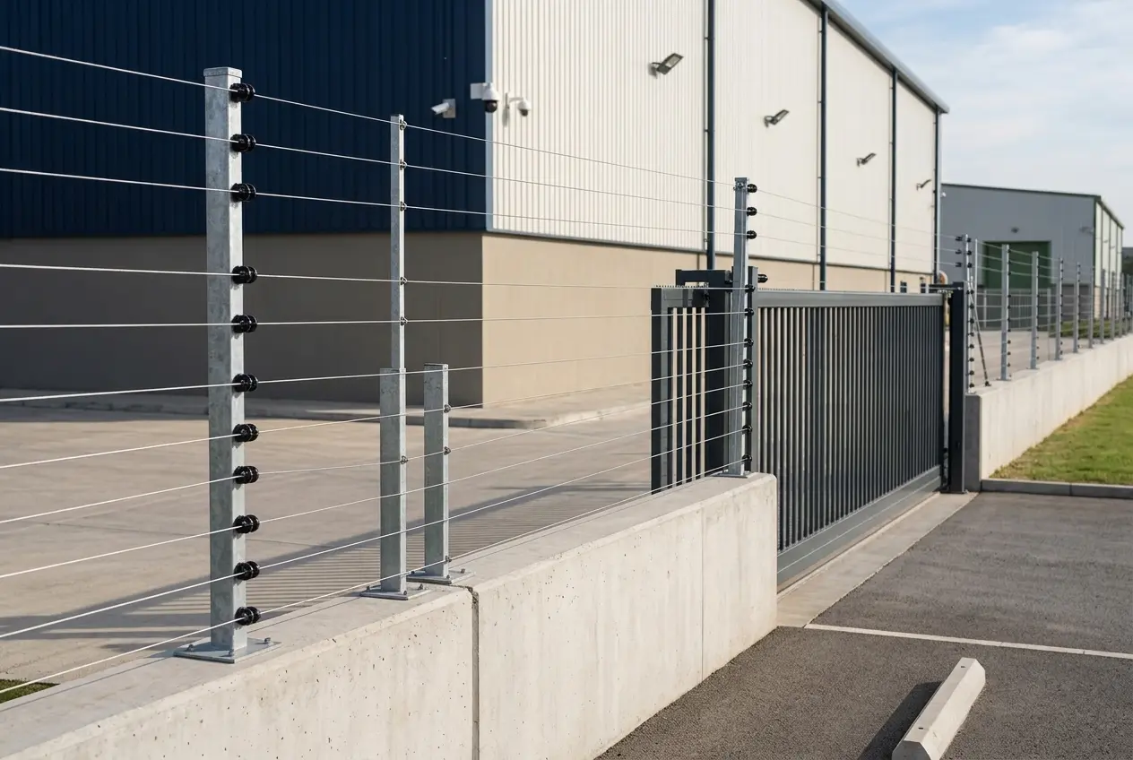 Perimeter electric fence system configuration and security integration