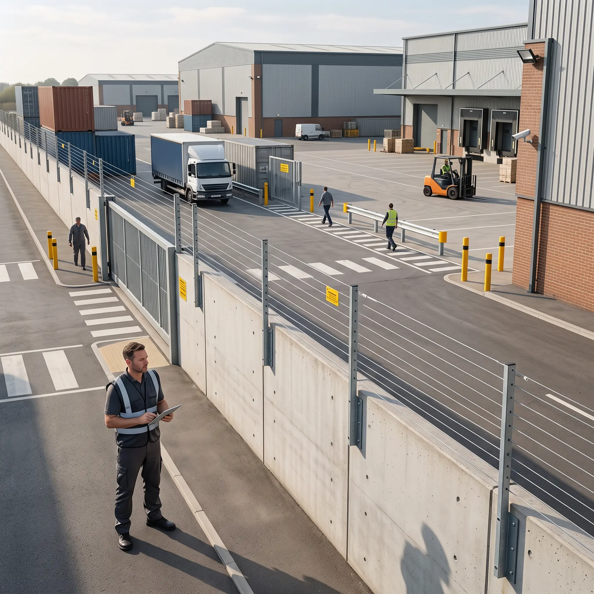 Warehouse electric fencing security and safety